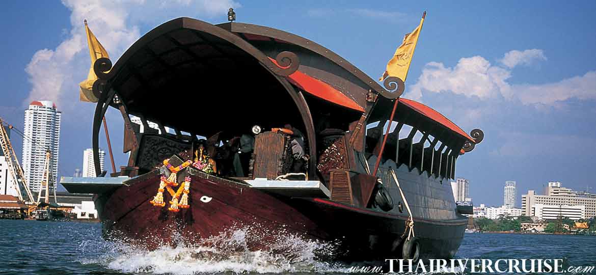 Manohra Cruise Luxury Rice Barge 5 Star Dinner Cruise Bangkok Chaophraya River Thailand 